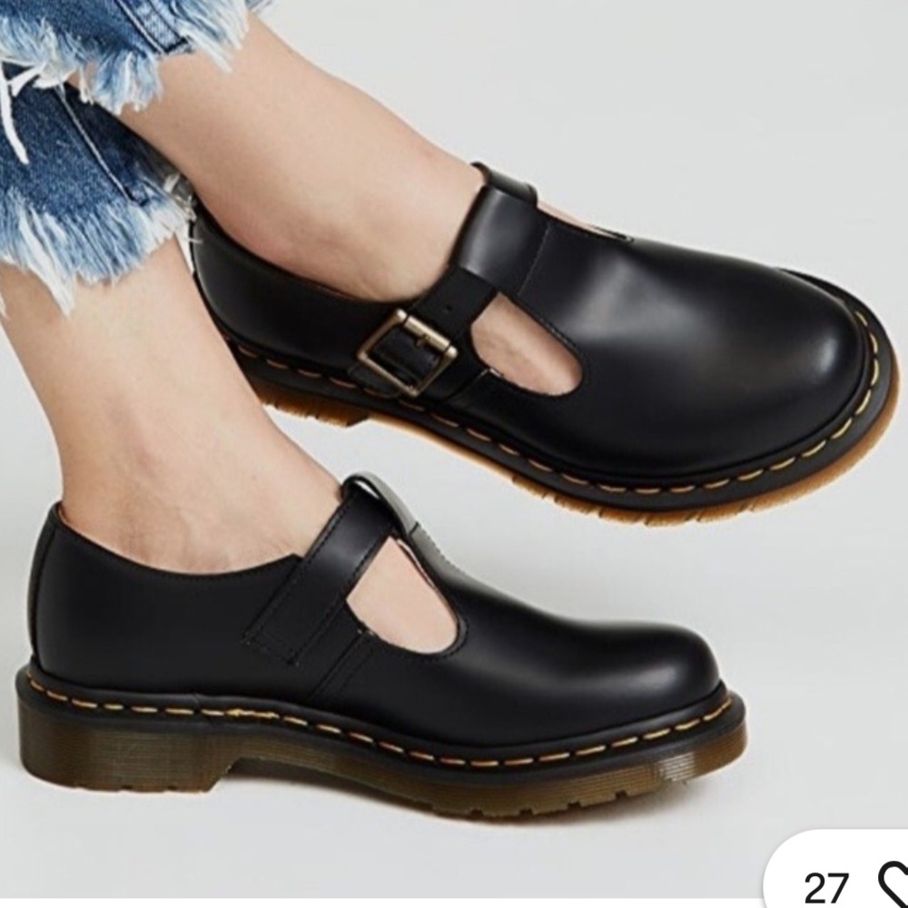 Dr. Martens Black T-Strap Mary Jane Flats